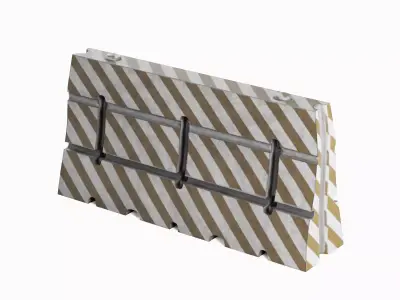 Dirty Traffic Barrier 03 3D model