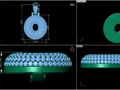 Bubble O Initial Pendant 3D print model