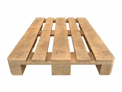 dirty wood euro pallet 3D model