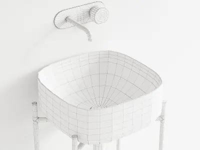 Scarabeo Ceramiche Diva Floor-standing Vanity Unit Set 1 Low-poly 3D model