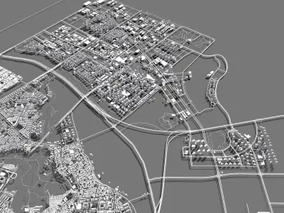 Cityscape Songdo South Korea 3D model