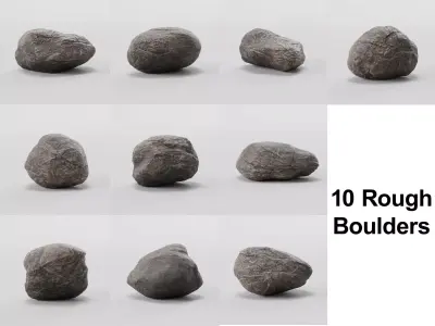 Stone Collection - Low-Poly Boulders Low-poly 3D model