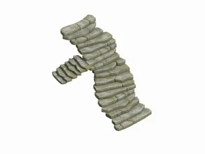 Outskirts - Ling environment - stone staircase 3D model