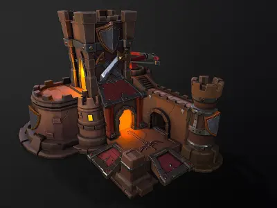 Next Generation Orc Barracks Low-poly 3D model