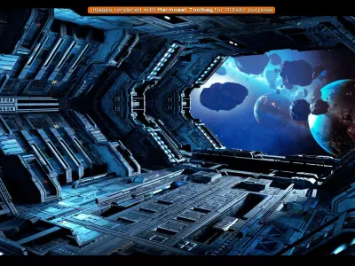 SF - Modular Hangar Low-poly 3D model