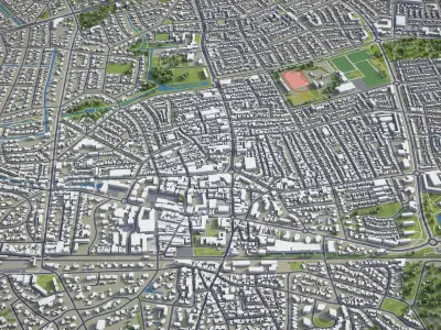 Bussum - City 3D Model Low-poly 3D model