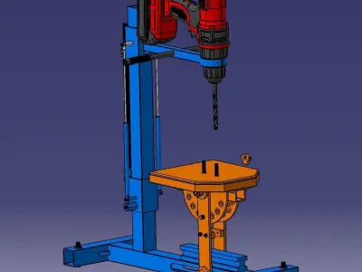 Electric hand drill modified rig 3D model
