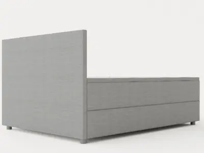 Edison Bed With Storage 140x200 Light Gray Low-poly 3D model