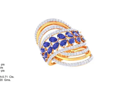 Women Ring  Render 3dm STL OBJ FBX Details 3D print model 7