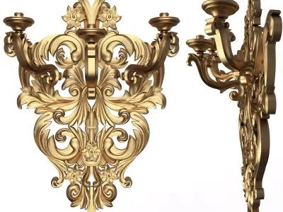 Classic Wall Chandelier 03 Low-poly 3D model
