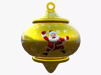 Cheerful Santa Holiday Bauble 3D Model PBR Ready Low-poly 3D model