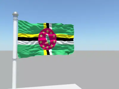 Dominica flag 3D model