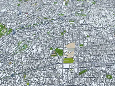 Mexico City Downtown Low-poly 3D model