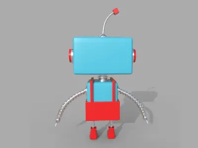 Robotic toy robot Low-poly 3D model