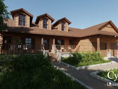 Modular Classic Style American House 17 Low-poly 3D model
