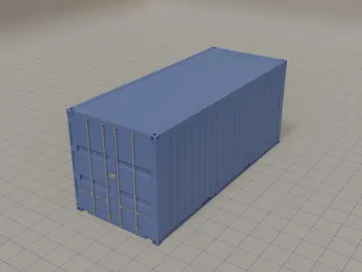 20ft Shipping Container clean dirty color variation Low-poly 3D model