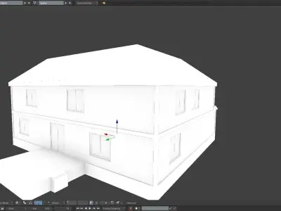 American House  House03  Low-poly  without Textures Low-poly 3D model