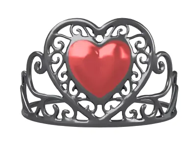 Heart Tiara v1 003 Low-poly 3D model