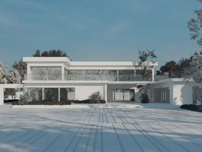 Modern Villa 3D model 22