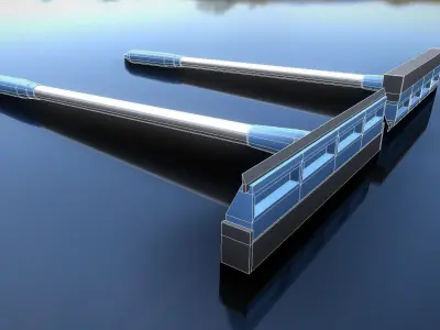 Blue Hand Window Squeegee Tool - Glass Cleaner Low-poly 3D model