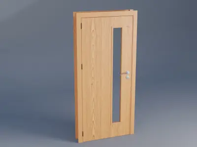 Door Wood Low-poly 3D model get