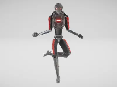 Sci fi Humanoid Robot Low-poly 3D model
