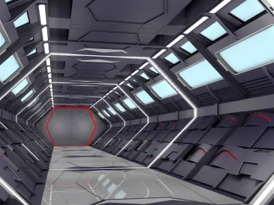 Sci Fi Corridor 3D model 92