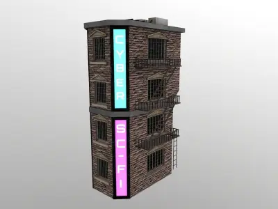 Cyberpunk City - Building 30 Low-poly 3D model