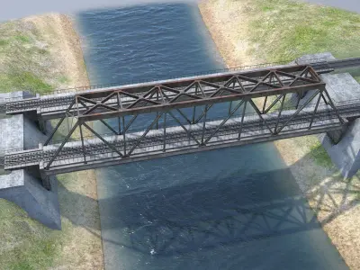RW Bridge Vologda-II Low-poly 3D model