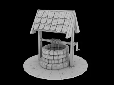 Low poly Well water Free low-poly 3D model