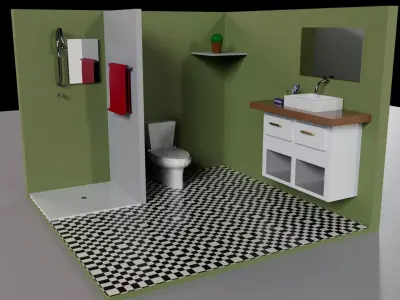 Low Poly Interior Low-poly 3D model