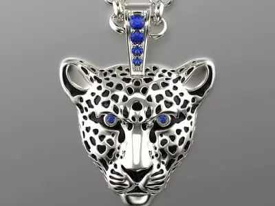Jewelry Light Leopard Pendant with Enamel 0076 V3-1 3dm Stl Fbx 3D print model