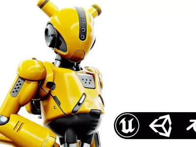 ANDROID XENON-C Rigged for Unreal Engine - Unity - MIXAMO  3D model