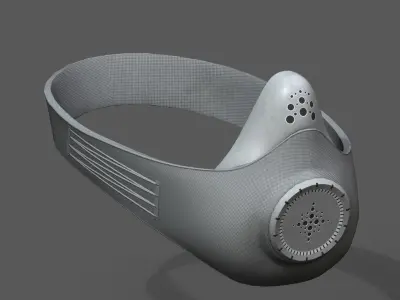 Gas mask protection futuristic fantasy  Low-poly 3D model