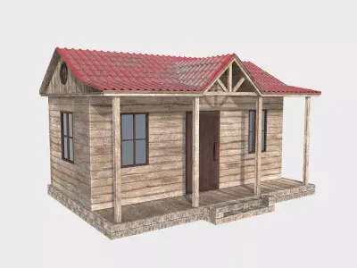 ranch house Low-poly 3D model