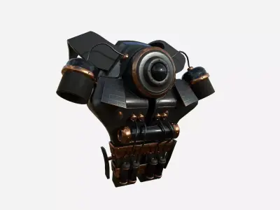 SciFi Backpack B01 Black Copper - Fashion Character Design Low-poly 3D model