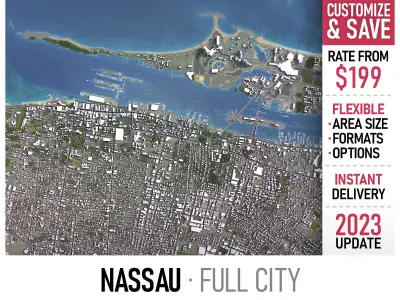 Nassau - 3D City Model Low-poly 3D model