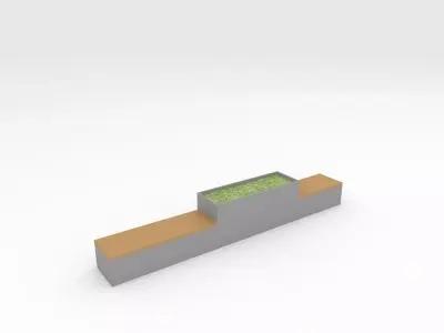 Bench Park 15 Low-poly 3D model