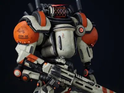 Etasphera31 robot running Low-poly 3D model