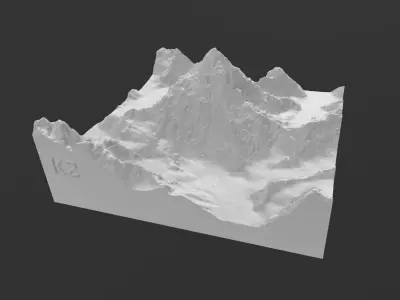 K2 Mountain 3D print model