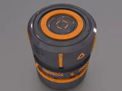 Sci-Fi Barrel - container Low-poly 3D model