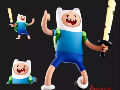 Finn Stylized 3D Character Model Cartoon Style Low-poly 3D model