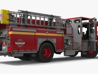  City of Renton Fire Engine E5 Red Rigged 