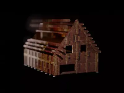 Simple Gassho Dukuri blend Animated Free 3D model