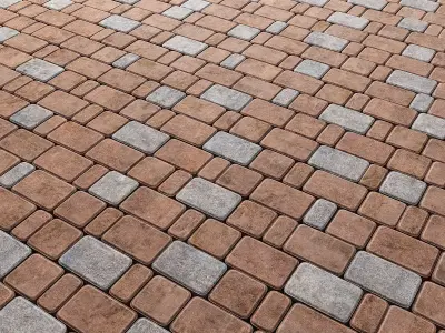 Paving stone red and gray 3D model