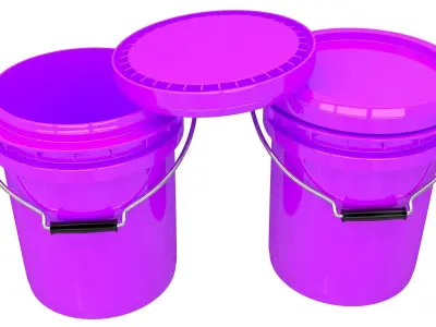 Food Grade 5l Plastic Bucket Purple 3D model
