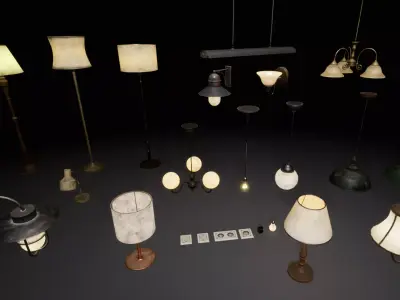 Lighting Props Pack Low-poly 3D model