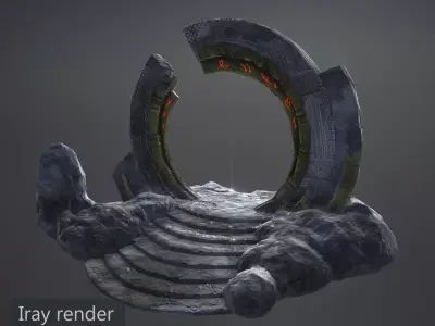 Winter Portal Low-poly 3D model