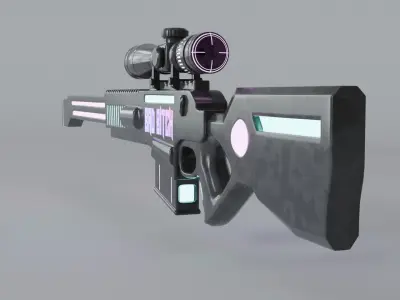 Sci-Fi Stylized Sniper Low-poly 3D model