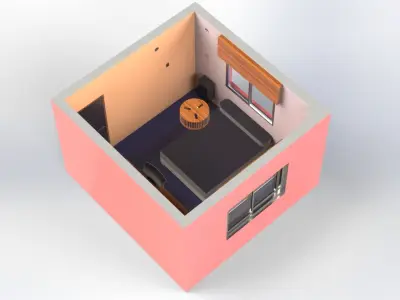 Room with fixtures 3D model
